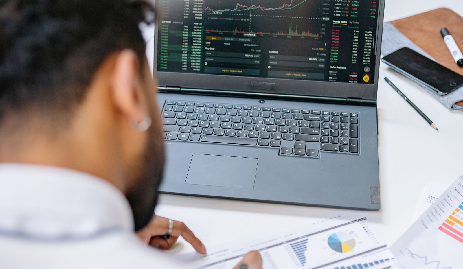 Financial performance charts for business financing advisory